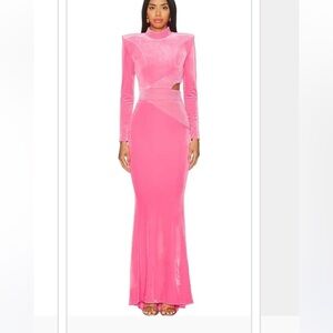 Zhivago Message To Love Gown- Velvet in Neon Pink